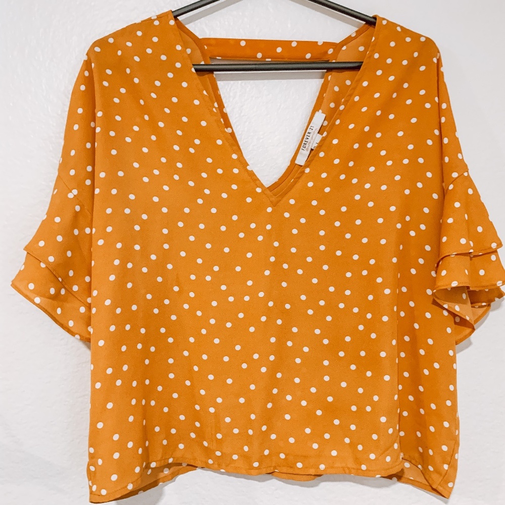 Polka Dot Yellow Blouse